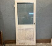 Wide White Half Glazed Door